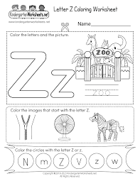 letter z coloring worksheet free