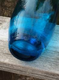 Huge Heavy Turquoise Glass Vase Approx