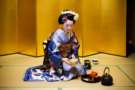 traditional geishas entern western guests traditional geishas entern western guests
