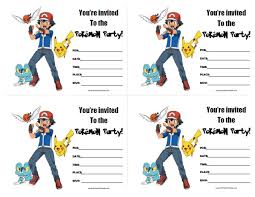 Pokemon Birthday Invitations Free Printable