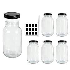 Cyclemore 32oz 6 Pack Mason Glass Jars
