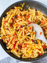 casarecce pasta with terranean