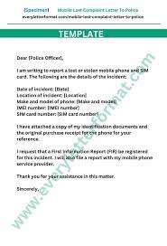 Sample Letter To Police To Report Lost Or Stolen Mobile Phone 2023  gambar png