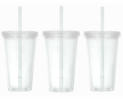 double wall clear plastic tumblers