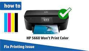 hp envy 5660 not printing in color