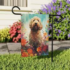 Dog Garden Flags Labradoodle Art