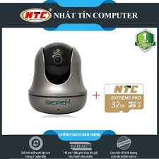 Camera IP Wifi SIEPEM S6812 Plus hỗ trợ FullHD 1080P - độ phân giải 2.0MP  (Xám đen) + Kèm thẻ NTC U3 4K 32GB - Hệ thống camera giám sát Hãng Siepem