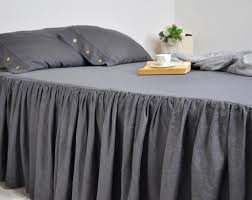 The main goal of cookies is to make your browsing experience easier and more. Gray Linen Bed Skirt Custom Dust Ruffle King Full Queen Dust Ruffle Ruffled Linen Bed Skirt Ch Linen Bedding Dust Ruffle Furniture