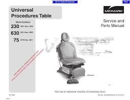 Universal Procedures Table 230 630 Manualzz Com