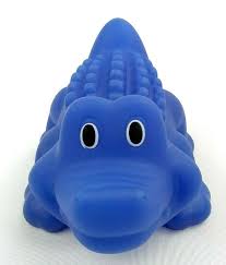 bright colored gator rubber bath toy