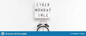 Cyber Monday Sale Text On White Lightbox Stock Image Image