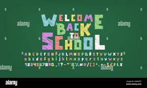 colorful school chalk font square