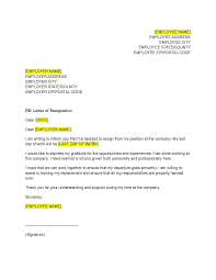 resignation letter template free