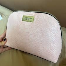 secret pink leather makeup bag