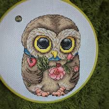 Cute Owl Counted Cross Stitch Pattern Kit Pdf Modern Pattern