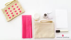 tissue paper heart makeup bag