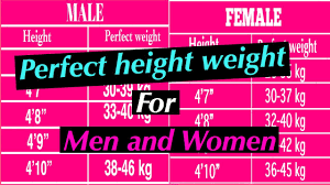 Perfect Height Weight Chart For Men And Women Weight Chart