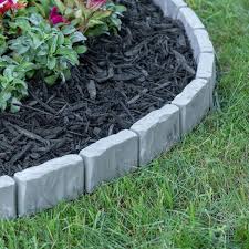 Proflex Decorative Faux Stone 90 Ft X 2 7 In Dark Gray Plastic No Dig Landscape Edging Kit