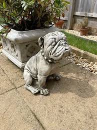 British English Bulldog Stone Statue