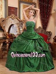 The latest trends and colors have arrived to moda 2000. Emerald Green Strapless Ball Gown Taffeta Quinceanera Dresses Quinceanera 100