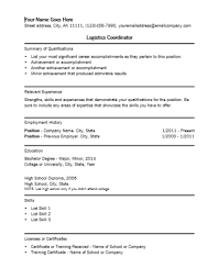 Use these logistics coordinator resume sample bullets to create your resume and land your dream job. Logistics Coordinator Resume Template