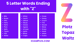 5 letter words with z 450 list