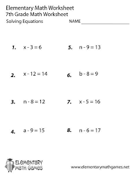 Solving Equations Worksheet Printable