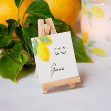 Hier findest du tolle ideen für schöne und individuelle tischkärtchen. 6 X Tischkarten Hochzeit Mit Staffelei Lemon Kaufen