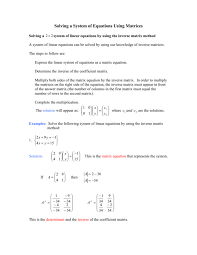 solving equations inverse matrices