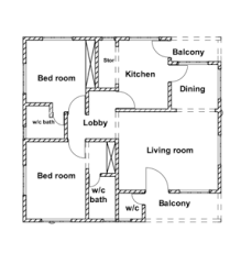 2 bedroom flat plan design in nigeria