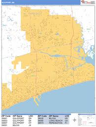 Perhaps you've received mail from a stranger and want to narrow down whe. Gulfport Mississippi Zip Code Wall Map Basic Style By Marketmaps Mapsales Com