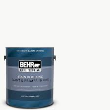 Behr Ultra 1 Gal Ultra Pure White Satin Enamel Interior Paint And Primer In One