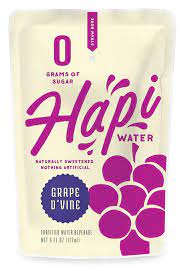 Amazon.com : Hapi Water, Low Calorie All Natural Fruit Flavored Kids Water  Juice Pouch with Zero Sugar, 5 Calorie, & Low Carbs (Grape D' Vine,  32Count) : Grocery & Gourmet Food