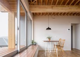 anese house features wooden beams