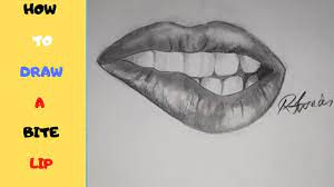 how to draw a bite lip you