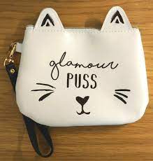 glamour puss purse makeup bag 17 x