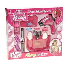 hairdresser toys with hair dryer