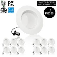 Parmida Pled Dn410 5w5000kdim 4 Inch Led Downlight Trim 10 5w 75w Replacement 700 Lm Easy Installation 5000k Day Light Retrofit Led Recessed Lighting Fixture Dimmable Energy Star Retrofit Kit Down Light 12 Pack
