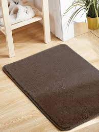 dark brown plush carpet floor mat for