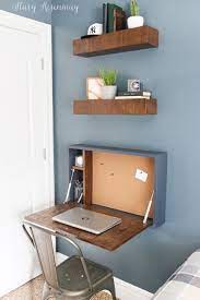 When you are finished work, fold it up and out of the way. Diy Fold Down Desk Stacy Risenmay