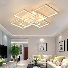 oukaning 41 34 in white modern flush mount led ceiling light with remote and acrylic lshade