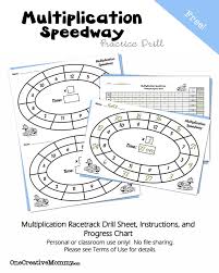 Multiplication Speedway Math Drill Onecreativemommy Com