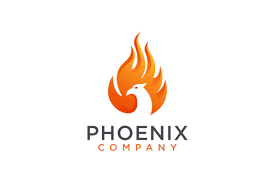 Modern Abstract Fire Phoenix Logo Icon