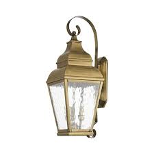 Livex Lighting Exeter 3 Light Antique Brass Outdoor Wall Lantern 2605 01