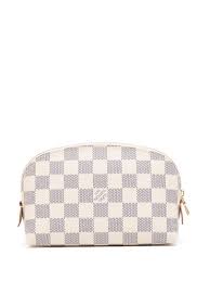 louis vuitton 2016 pre owned damier azur cosmetic bag white