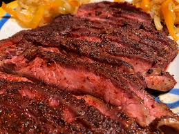flank steak on a pellet grill traeger