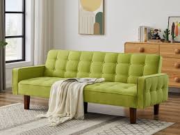 hutwife 73inch linen futon sleeper sofa