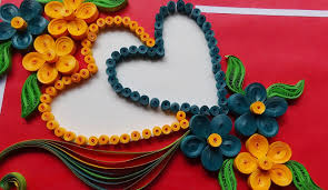 Paper Art How To Make Beautiful Flower With Heart Design Greeting Card Paper Quilling Art