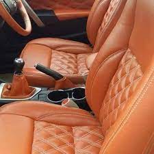 Orange Plain Luxury Leather Car Seat Cover