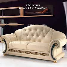 versus 2 seat italian leather sofa